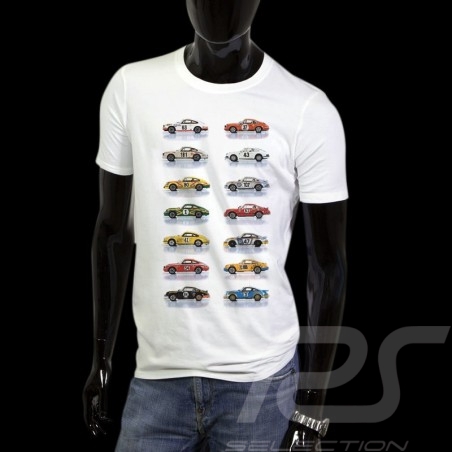 T-shirt Porsche 911 racecars white - men
