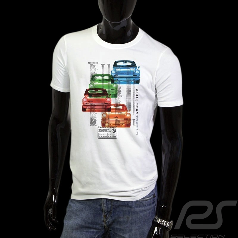 T-Shirt Herren Porsche 911 Farben weiß T-Shirt Herren Porsche 911 Farben weiß