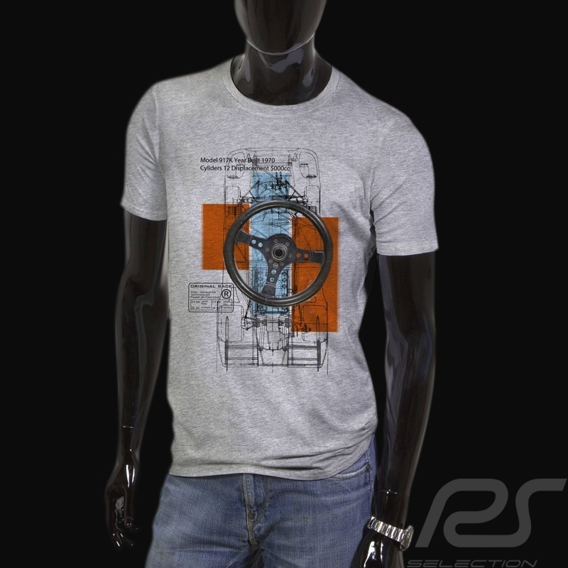 T-Shirt Herren Porsche 917  grau 