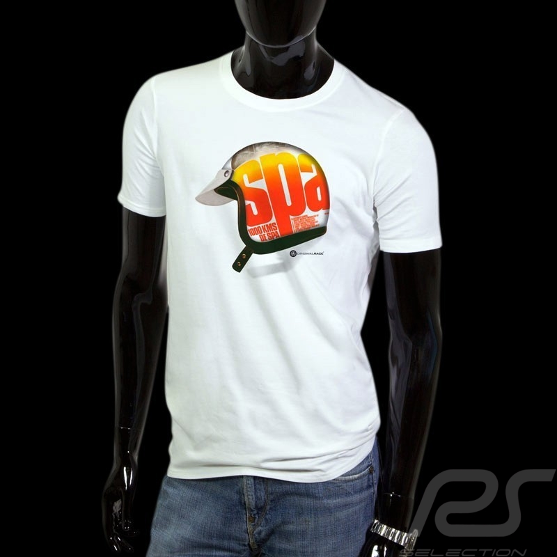 T-Shirt Herren Pilot Helm 1000 km de Spa weiß