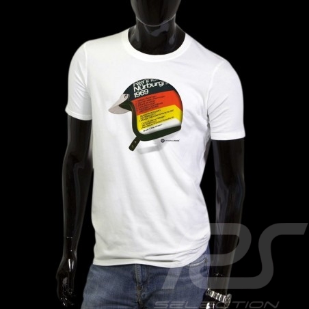 Men’s T-shirt pilot helmet Nürburgring 1969 Original Race white
