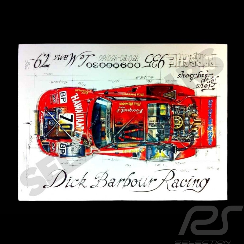 Porsche 917 K Martini Racing 1971 reproduction d'un dessin original de Sébastien Sauvadet
