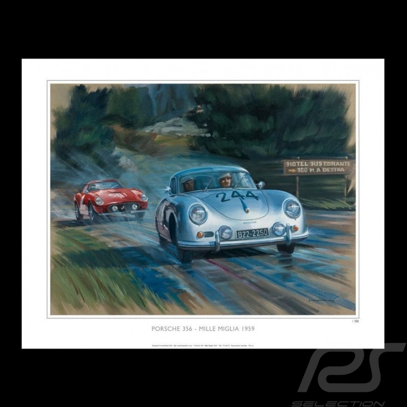 Porsche 917 K Martini Racing 1971 reproduction d'un dessin original de Sébastien Sauvadet