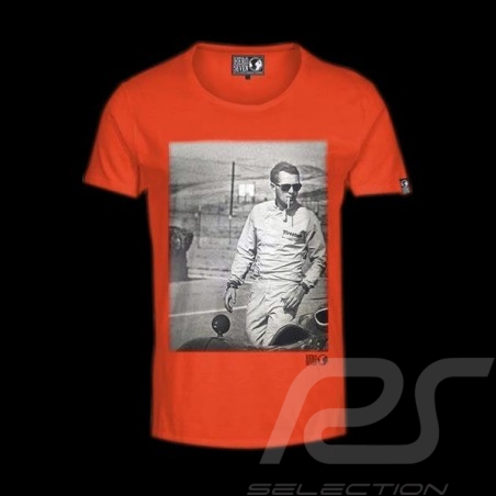 Steve McQueen T-shirt orange homme  men herren