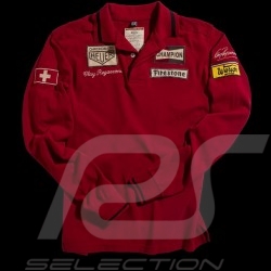 Herren Polo-shirt Clay Regazzoni n° 4 rot langen Ärmeln