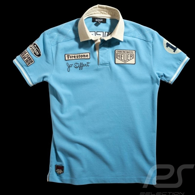 Herren Polo-shirt Jo Siffert n° 12 Gulf blau