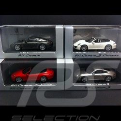 Quatuor Porsche 991 Carrera et Carrera S coupé et Cabriolet 2012 1/43 Minichamps