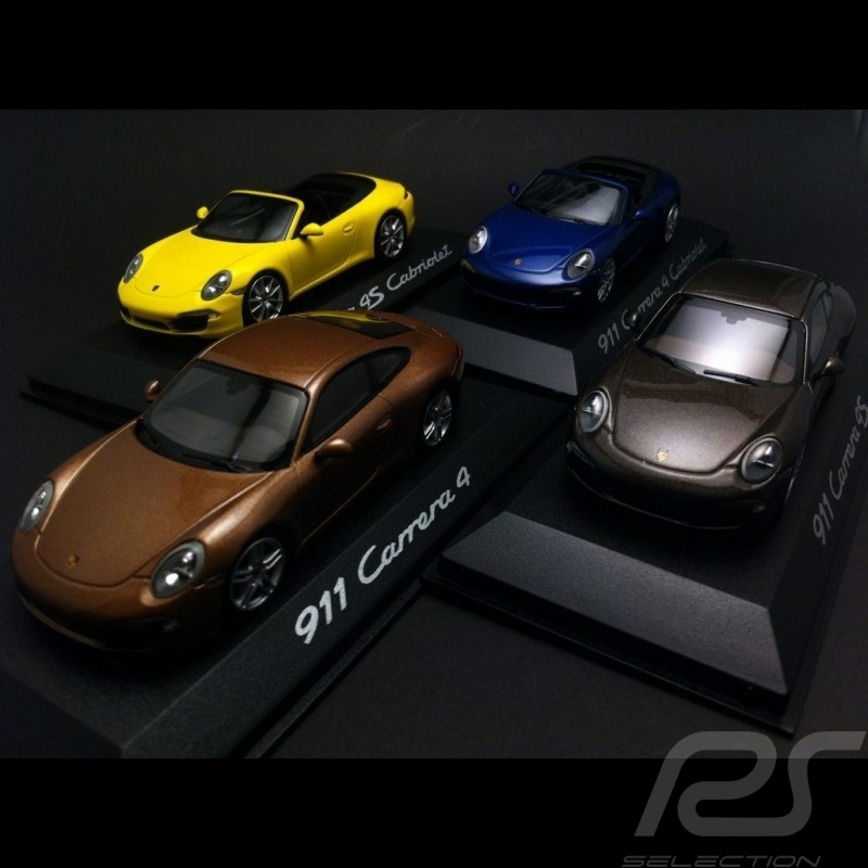 Quartett Porsche 991 Carrera 4 et Carrera 4S coupé et Cabriolet 2012 1/43 Minichamps