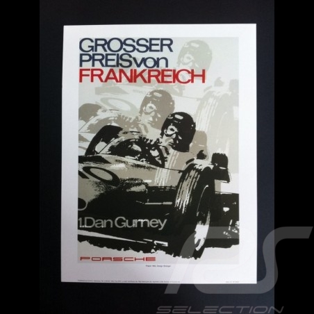 Porsche 804 Grosser Preis von Frankreich reproduction of an original poster by Erich Strenger