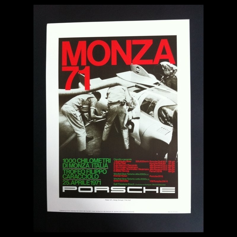 Affiche Vintage Porsche Strenger Course 1970 – Originale, Format 30x40cm, Nürburgring 1000 Courses