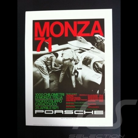 Porsche 917 K 1000 km Monza 1971 reproduction d'une affiche originale de Erich Strenger