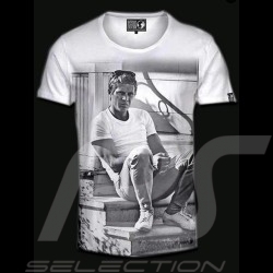 T-shirt  Steve McQueen sitting white - Men