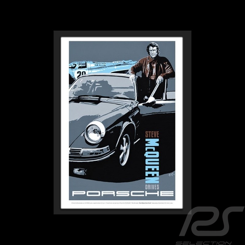 " Steve McQueen drives Porsche " Wiedergabe einer originale Plakat von Nicolas Hunziker " Steve McQueen drives Porsche " Wiedergabe einer originale Plakat von Nicolas Hunziker