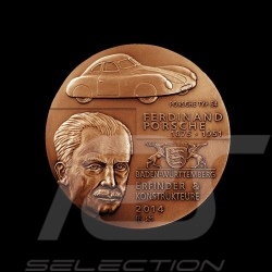 Hochrelief-Medaille Bronze Ferdinand Porsche & Ferry Porsche 