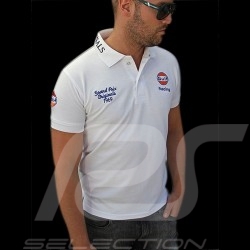 Men's Polo shirt Gulf Racing white Men's Polo shirt Gulf Racing white