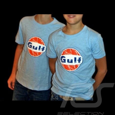 Kid's T-shirt logo Gulf blue