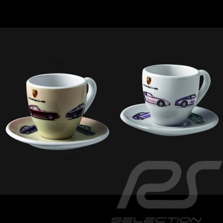 Set of 2 expresso cups  " 50 years Porsche 911 "
