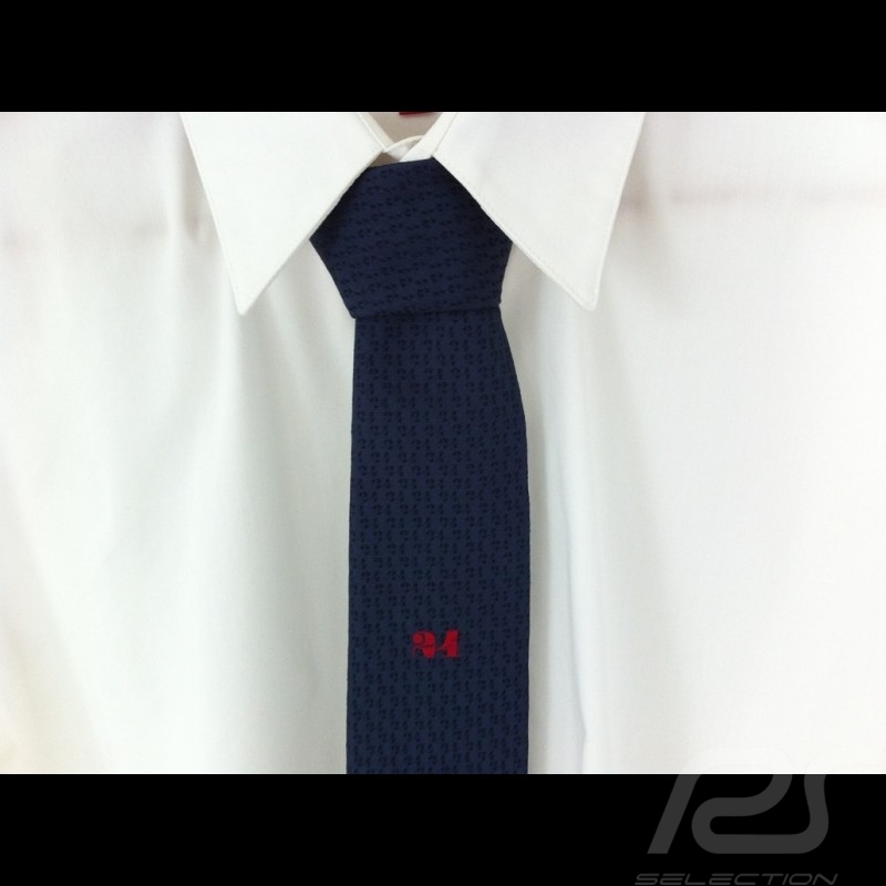 Alain Figaret  24 h du Mans dünne Krawatte marineblau