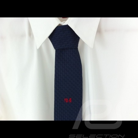 Cravate fine 24 h du Mans Alain Figaret bleu marine TIE Krawatte