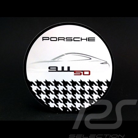 Porsche 911 50 years Houndstooth sticker Ø 6 cm