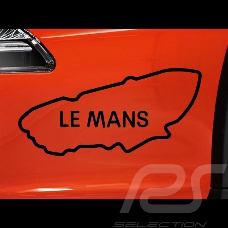 Sticker Le Mans rennstrecke schwarz Umriss transparentem Hintergrund