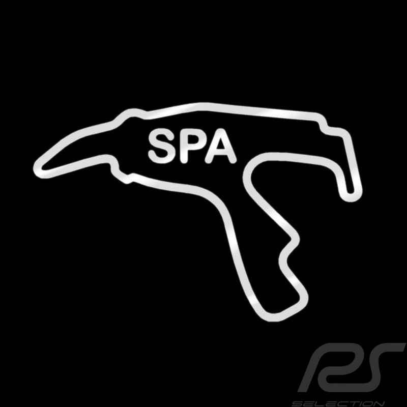 Autocollant Circuit de Spa contour argent sans fond 