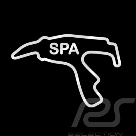 Sticker Spa race track silver outline no background