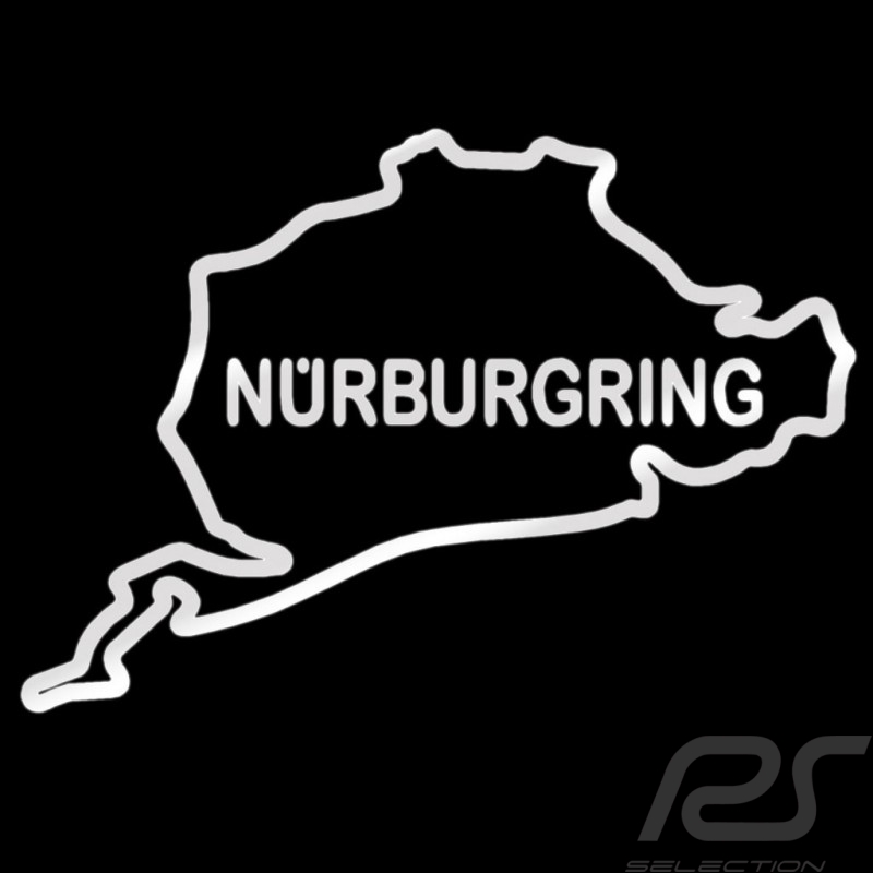 Autocollant Circuit du Nürburgring contour argent sans fond 