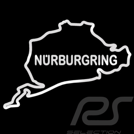 Sticker Nürburgring race track silver outline no background