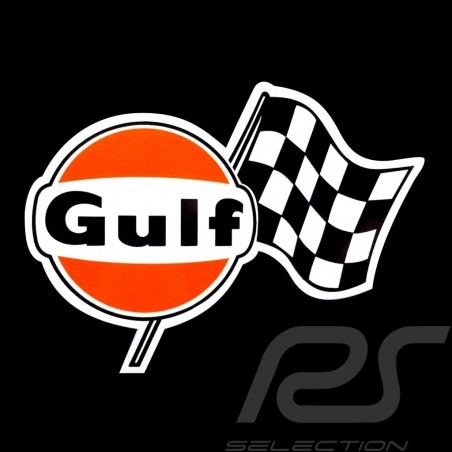 Gulf logo with checkered flag sticker 13.5 x 10 cm