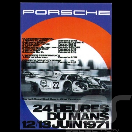 Plaque aimantée Porsche 917 Martini Le Mans 1971