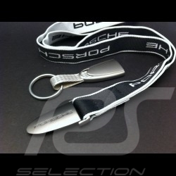 Porte clé ruban Porsche tour de cou noir / gris Porsche Design WAP0503500B Key Strap Schlüsselband