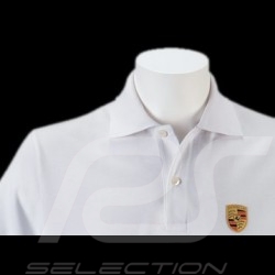 Polo homme écusson Porsche blanc WAP591B Men shirt crest white Herren Wappen Weiß