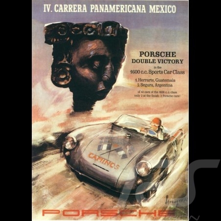Porsche Poster 4th Carrera Panamericana 1953 affiche originale de Erich Strenger
