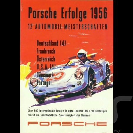 Porsche Poster Erfolge 1956 Porsche 550 original poster by Erich Strenger