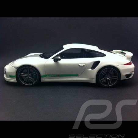 Porsche 991 Turbo S Techart blanc / gris / vert 1/18 GT SPIRIT GT801