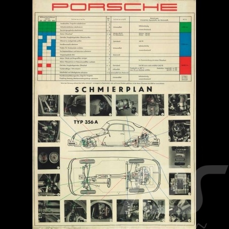 Poster original Porsche "Typ 356A Schmierplan" PCG35646010