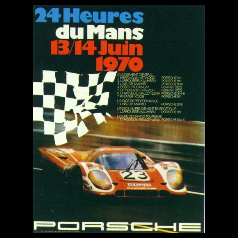 Drapeau Porsche Encadré - Cadre Publicitaire - 24 Heures Du Mans