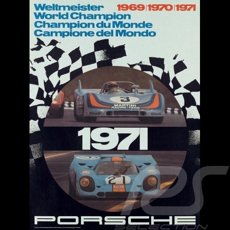 Porsche Poster 908 917 Weltmeister 1969 1970 1971