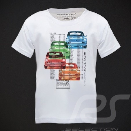 T-Shirt Kinder Porsche Farbtöne 911 weiß