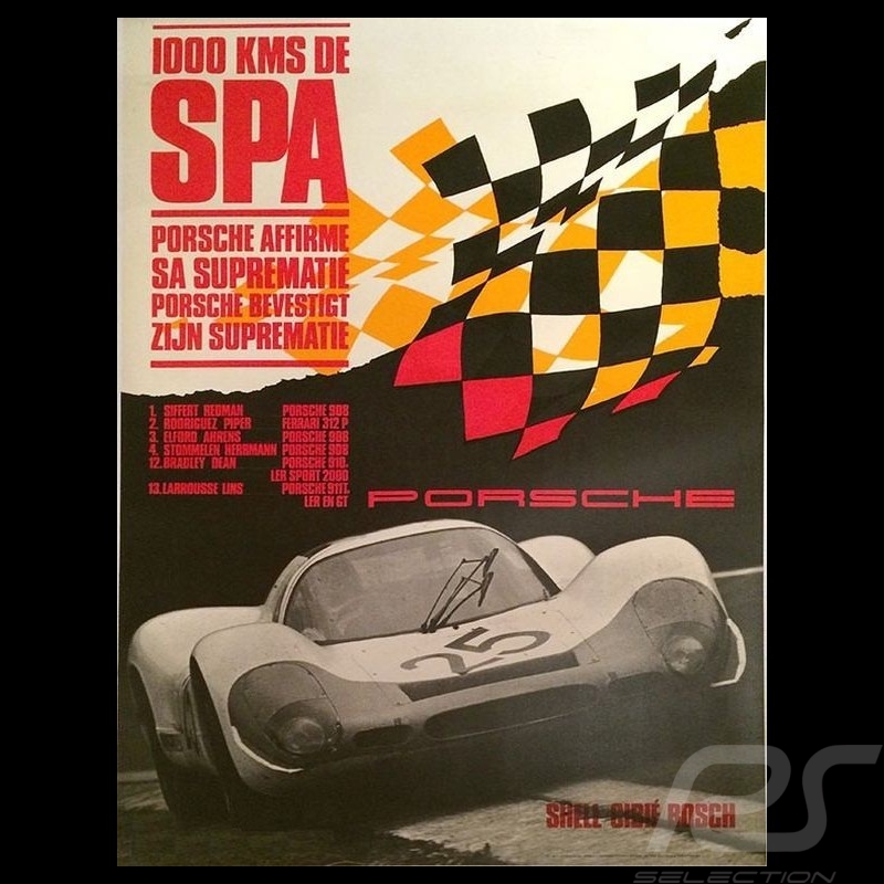 Porsche Poster 908 winner 1000km de Spa