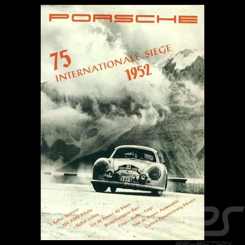 Porsche Poster Porsche 356 75 Internationale Siege 1952