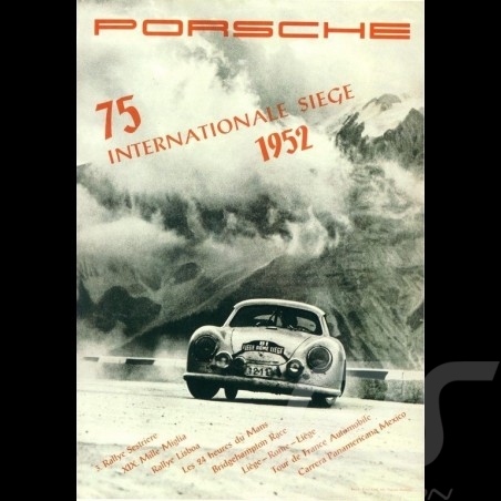 Porsche Poster Porsche 356 75 Internationale Siege 1952