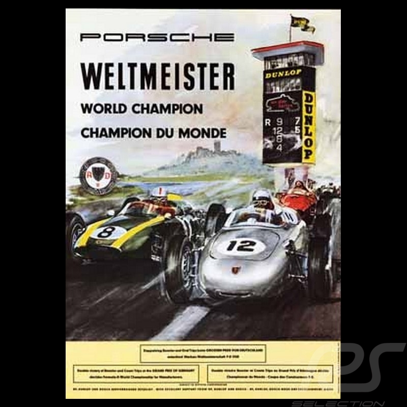Porsche Poster 718 F2 World champion 1960 Nürburgring
