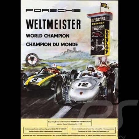 Porsche Poster 718 Champion du monde F2 1960 Nürburgring