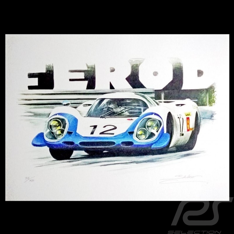 Porsche 917 K Martini Racing 1971 reproduction d'un dessin original de Sébastien Sauvadet