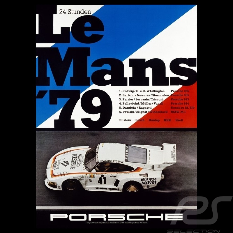 Porsche Poster Porsche 935 Le Mans 1979
