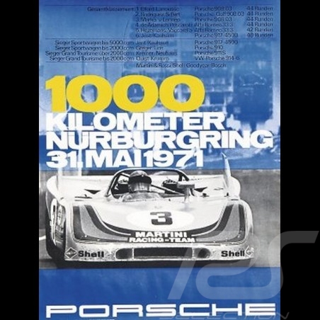 Porsche Poster 908 1000 kilometer Nürburgring 1971