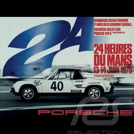 Porsche Poster 914 24 heures du Mans 1970 