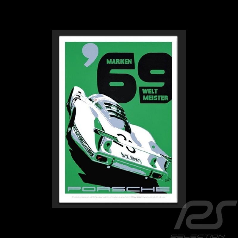 Porsche 1969 Marken Weltmeister reproduction d'un poster original de Nicolas Hunziker